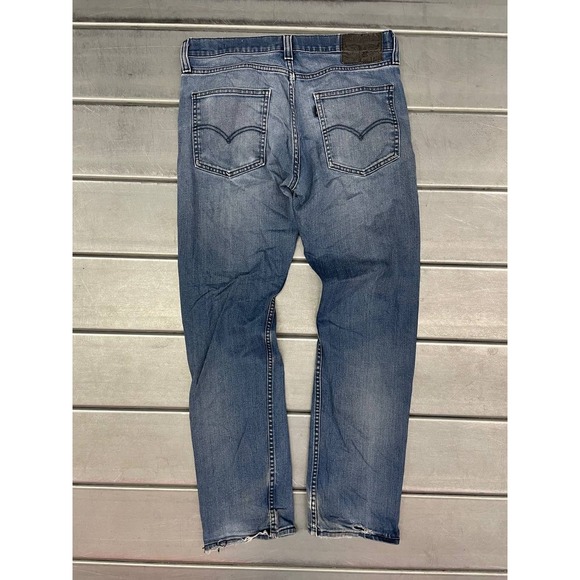 Levis 513 Jeans Mens 32X30 Blue Medium Wash Denim Straight Leg - Picture 11 of 16